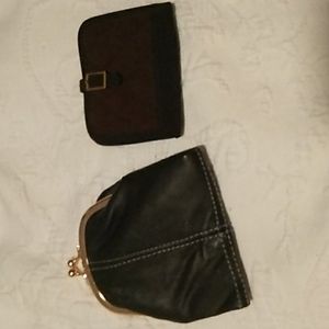 NWOT brown quilted Vera Bradley credit card wallet/ black and gold snap wallet